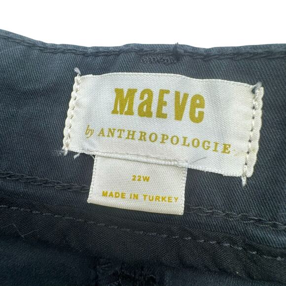 ANTHROPOLOGIE MAEVE Women's 22 Extra Wide Leg Black Jeans Oversized Pockets Boho - Picture 4 of 8